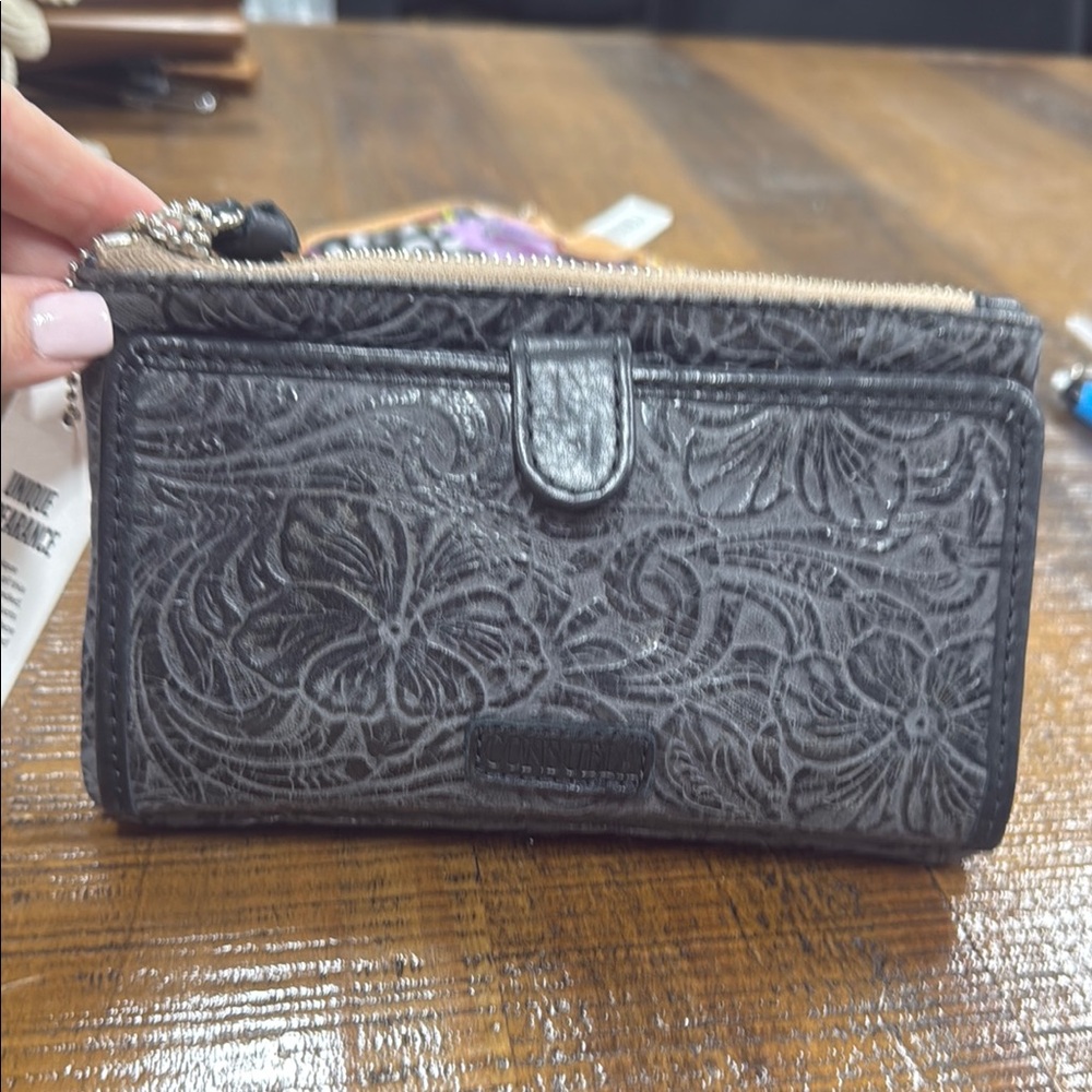 Elegant Black Floral Women's Wallet